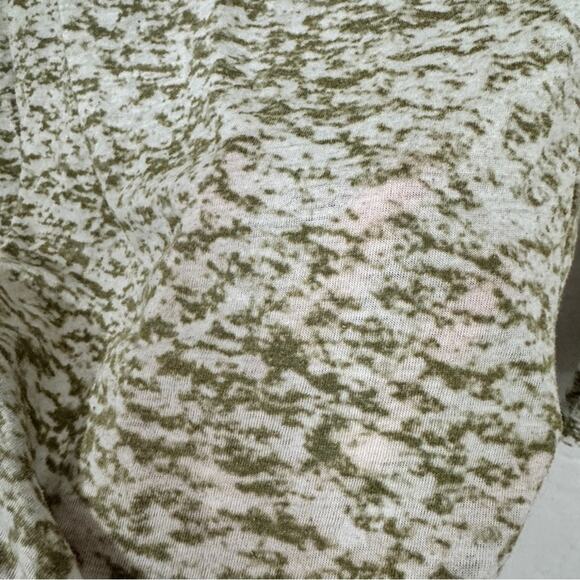 Vintage Awake Inc Green Burn Out Long Sleeve Tee Shirt Womens XL Casual V Neck - Picture 5 of 9